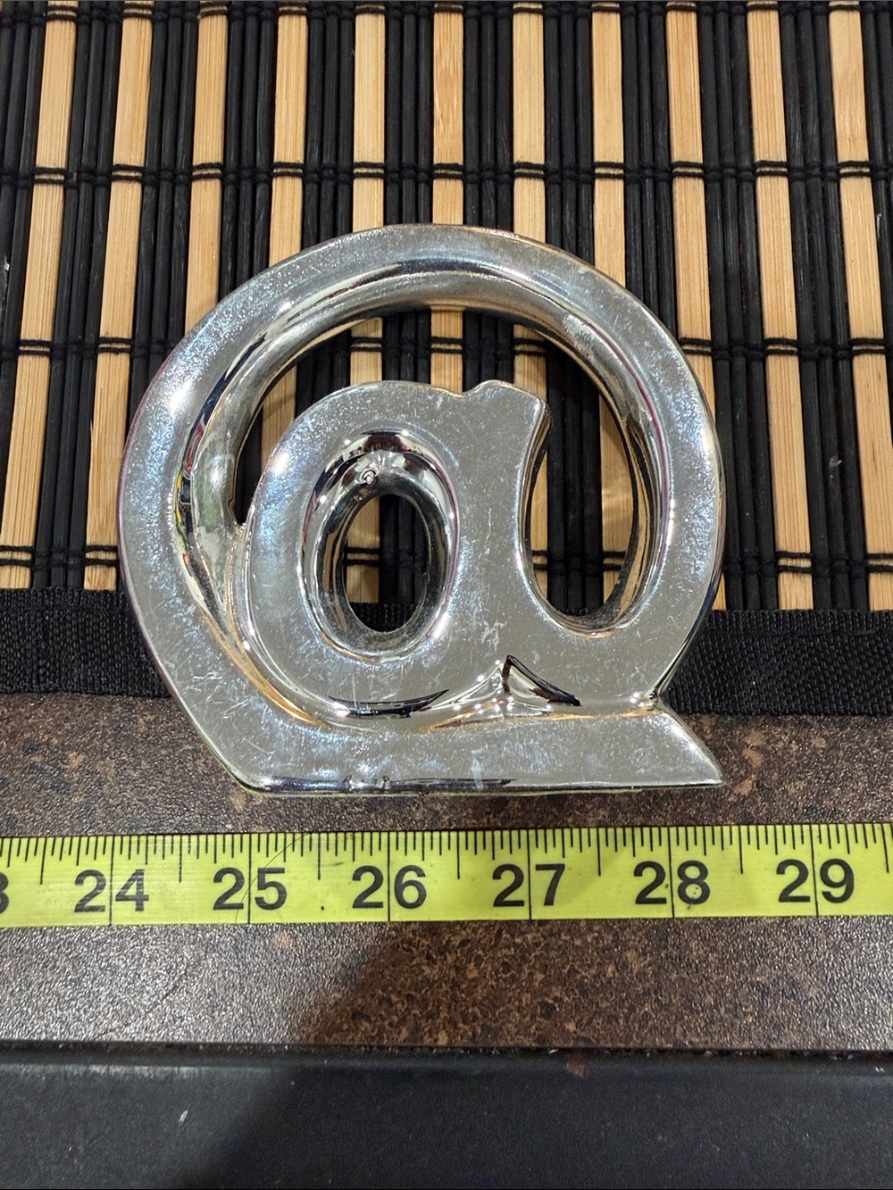 Chrome '@' Symbol Decorative Accent - Silver